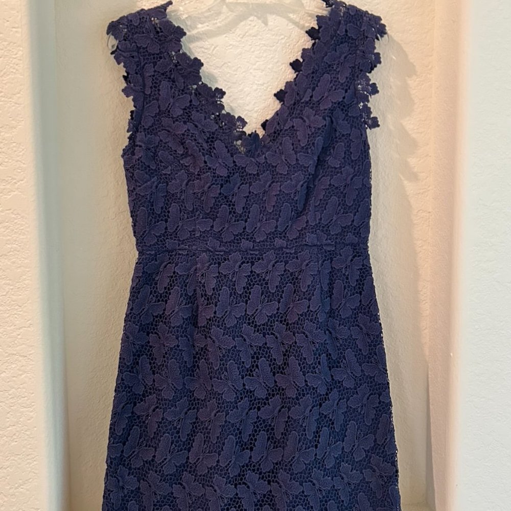 Lilly Pulitzer Reeve Papillon Navy Butterfly Lace Mini Dress